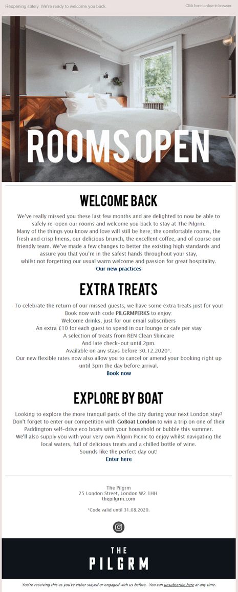 The Best Hotel Reopening Email Campaigns